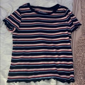 shrunken soft stripped t